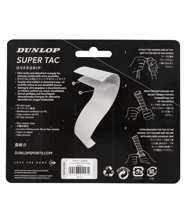 Dunlop Super Tac Overgrip 10298360 back