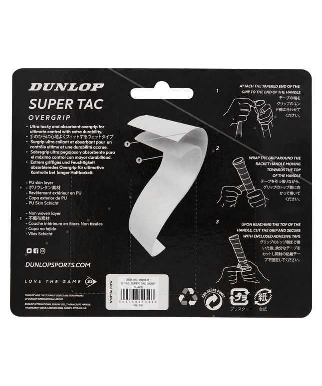 Dunlop Super Tac Overgrip 10298361 back