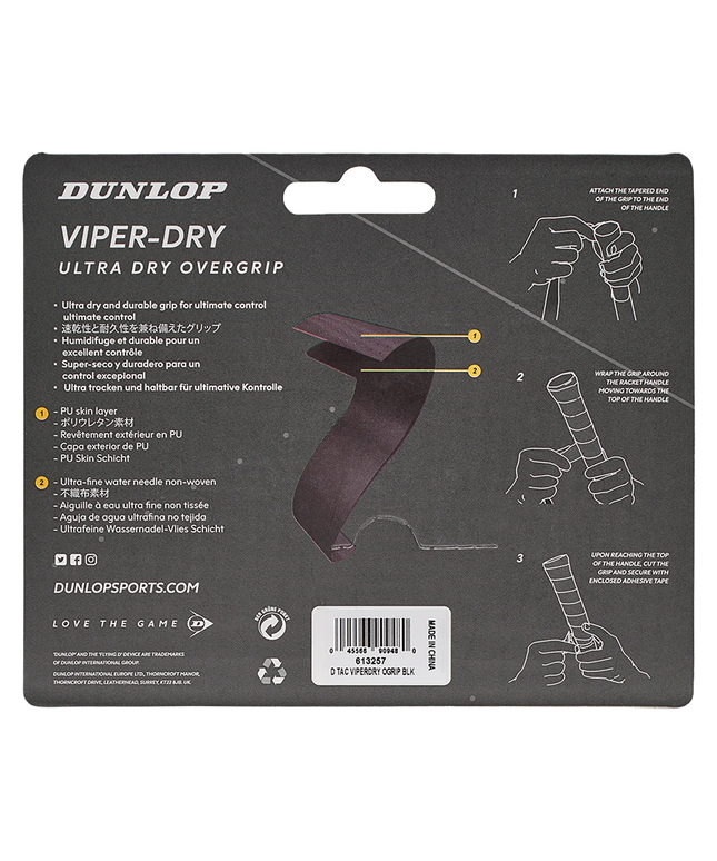Dunlop Viper Dry Overgrip black back