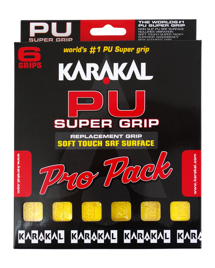 Karakal PU Super Grip Yellow Pro Pack packaging