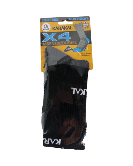 Karakal X4+ Men's Mid Calf Technical Socks black grey packaging
